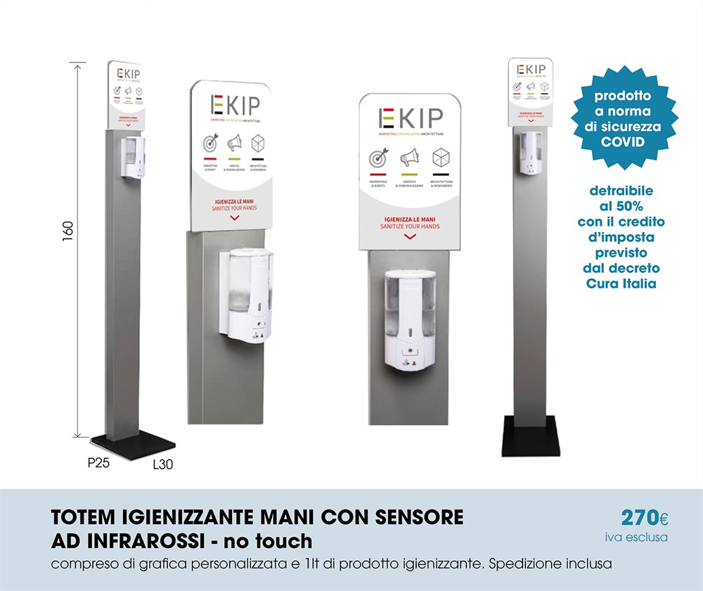 totem igienizzante con sensore